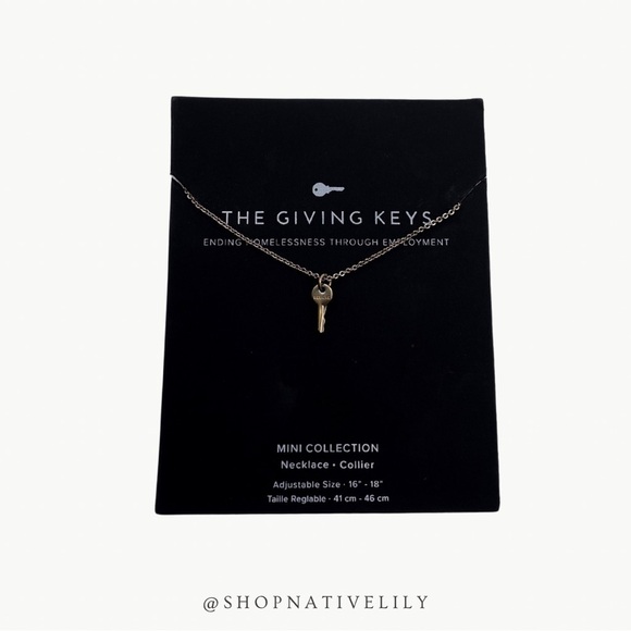 The Giving Keys Women’s Mini Key ‘Believe’ Chain Necklace, Silver - Picture 1 of 9